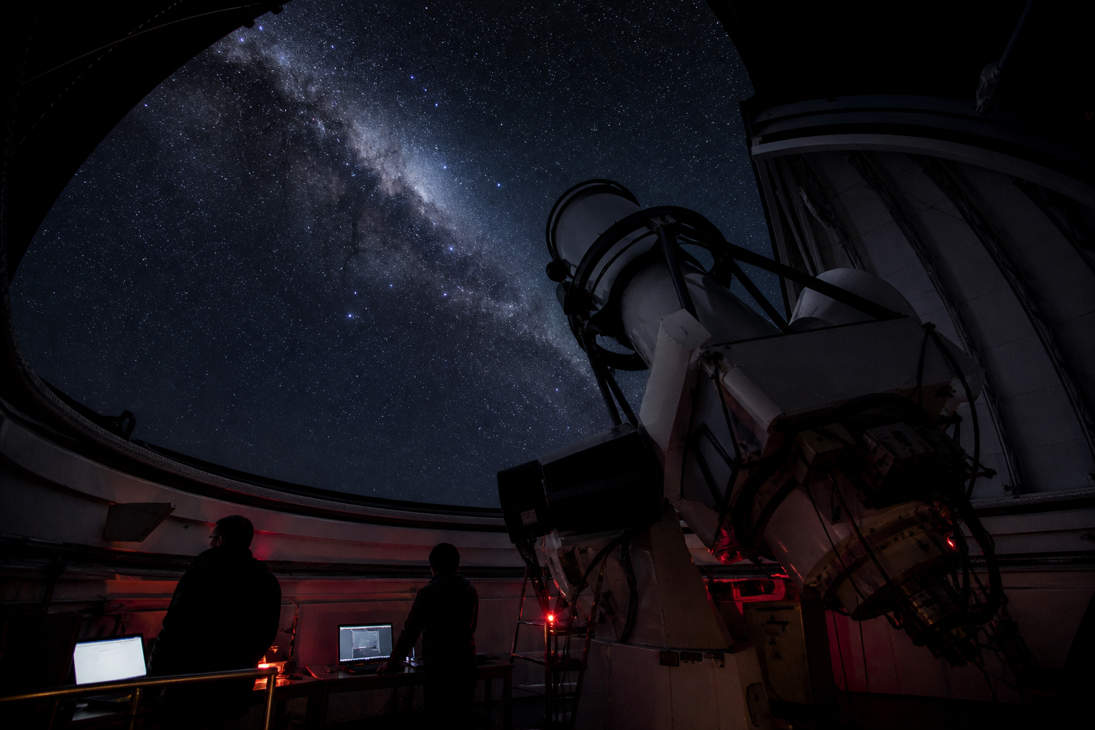 Researchers operating a large optical observatory beneath the Milky Way