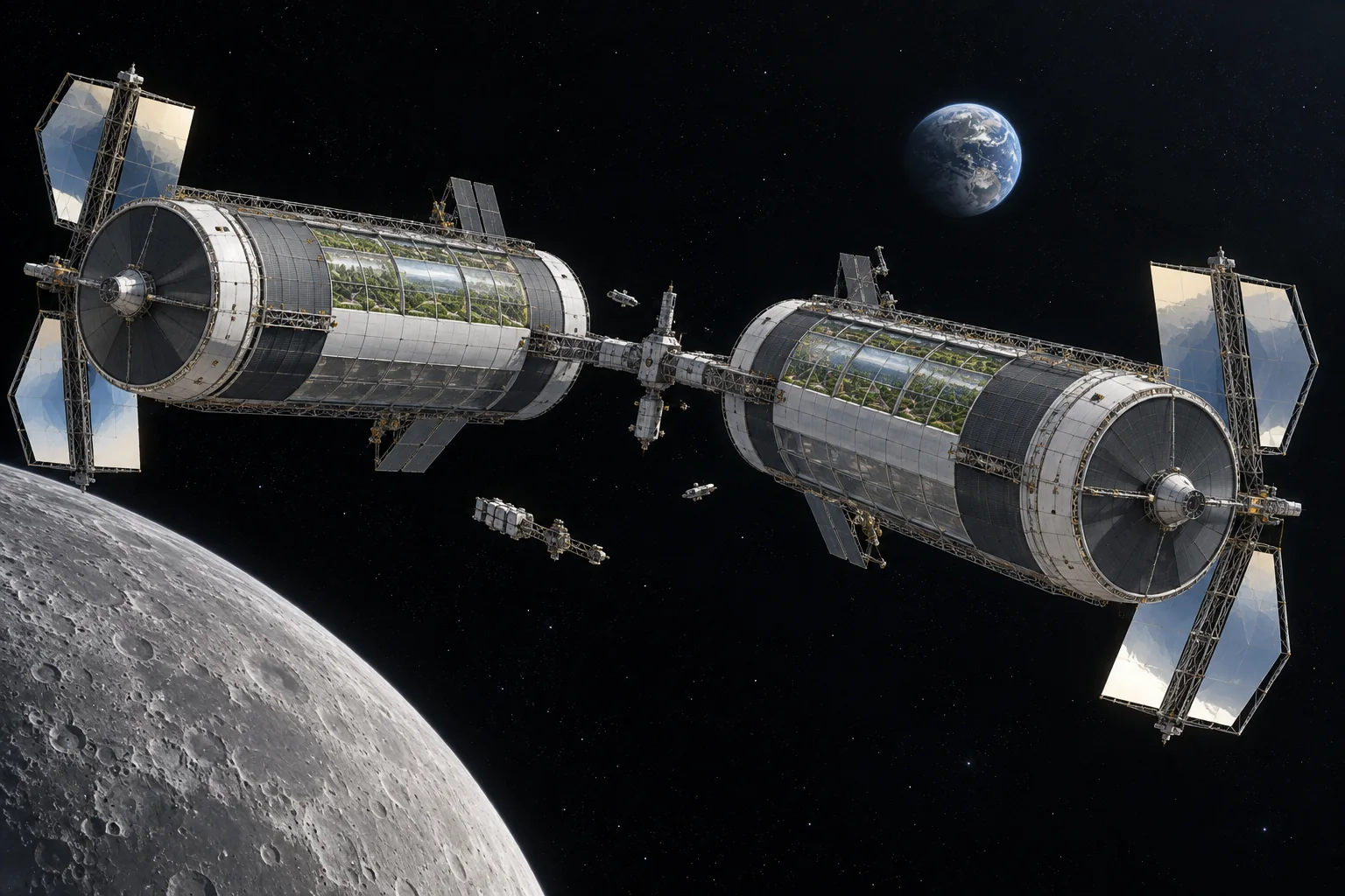Twin O'Neill cylinder orbital habitat